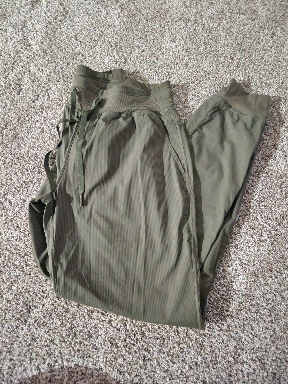 Olive Green Drawstring Jogger Pants